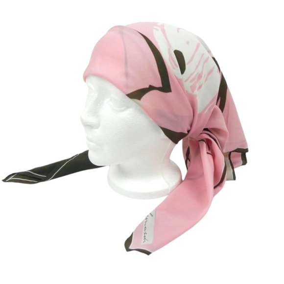 Vintage Silk Pink & Brown Scarf - Picture 5 of 9